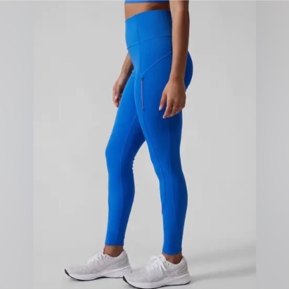 Athleta Pants - Athleta Rainer Tight Leggings Size 2X Blue Reflective Pants NWT!